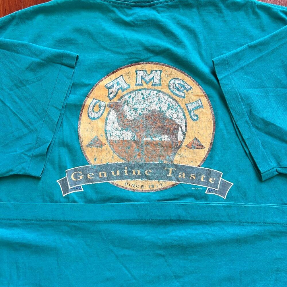 Vintage 1995 Camel Cigarettes single stitch faded grail boxy fit tee shirt